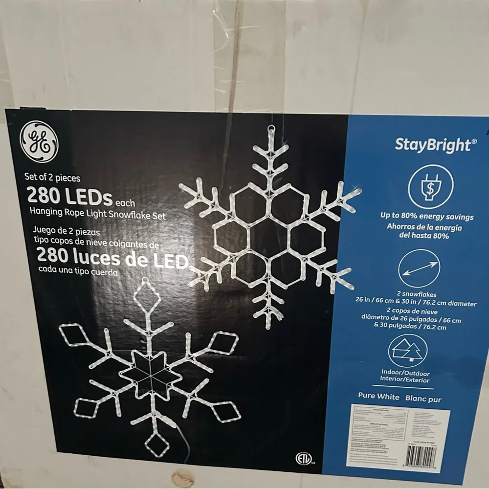 Pure White Snowflake LED String Lights